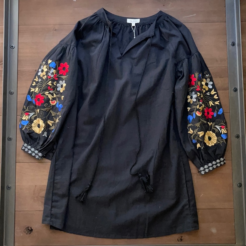 Boutique black floral dress